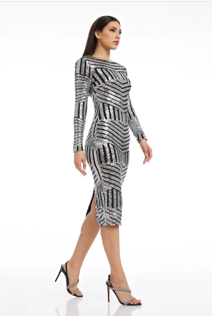 DRESS THE POPULATION Sequin Dress, Size Medium